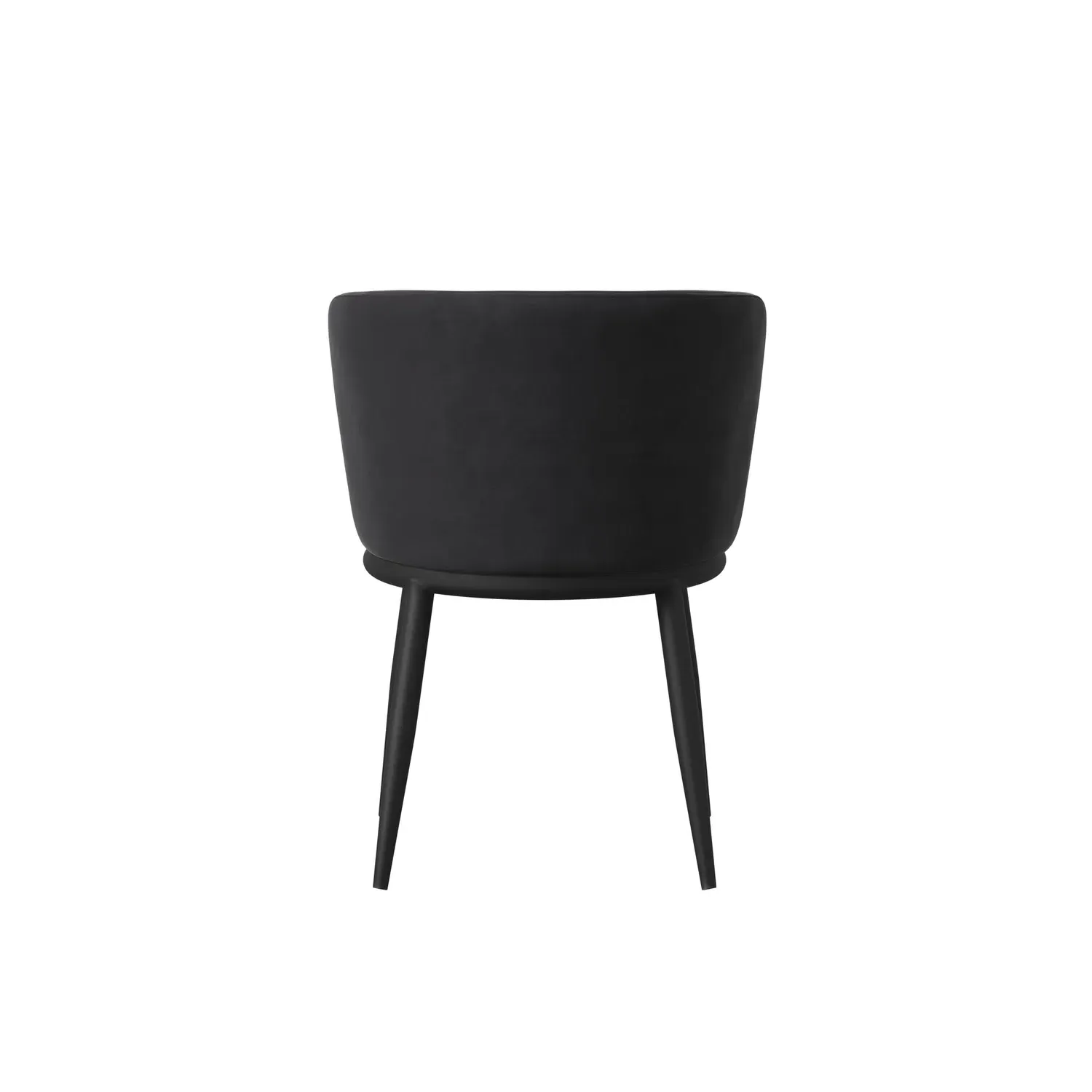 Set of 2 Dining Chairs - Black, Velvet