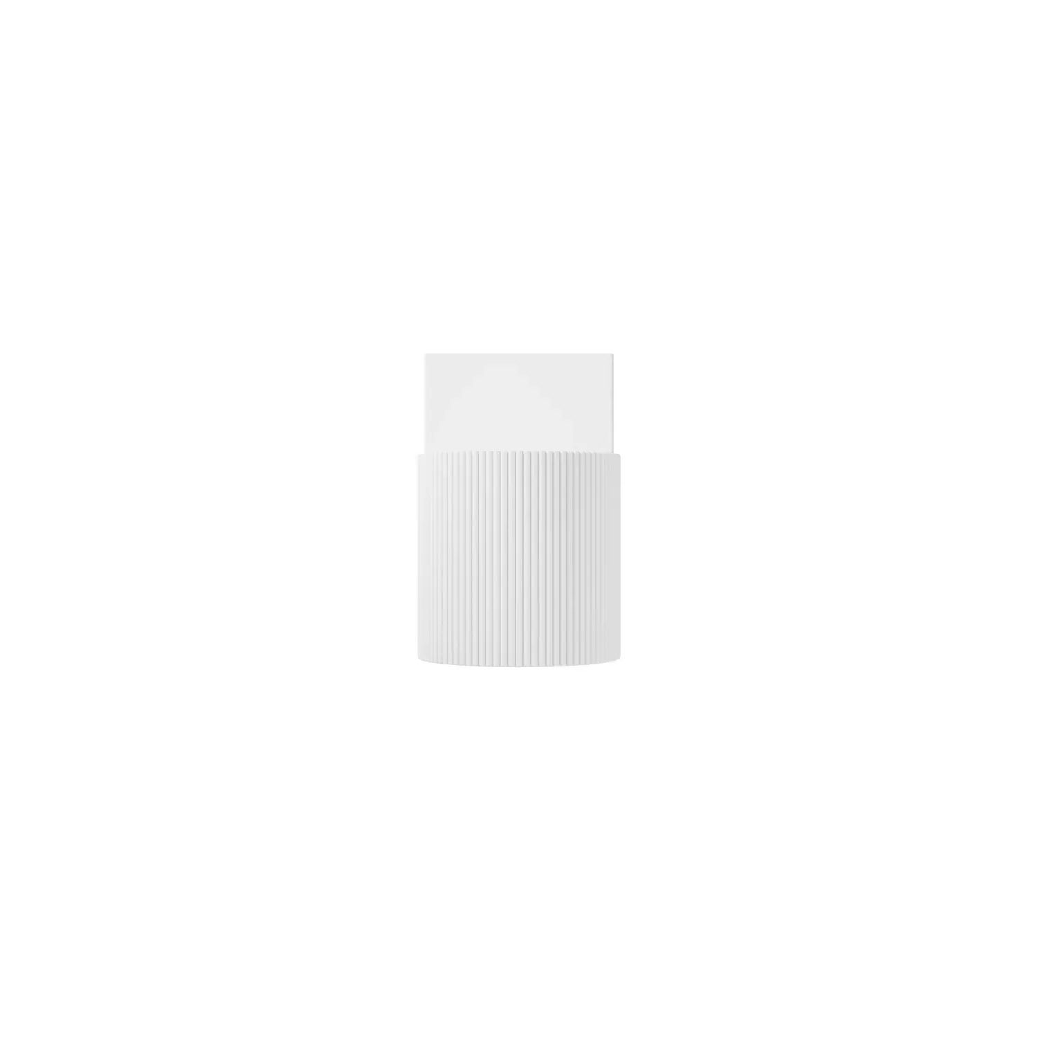 Set of 2 Ribbed Side Tables - White, MDF