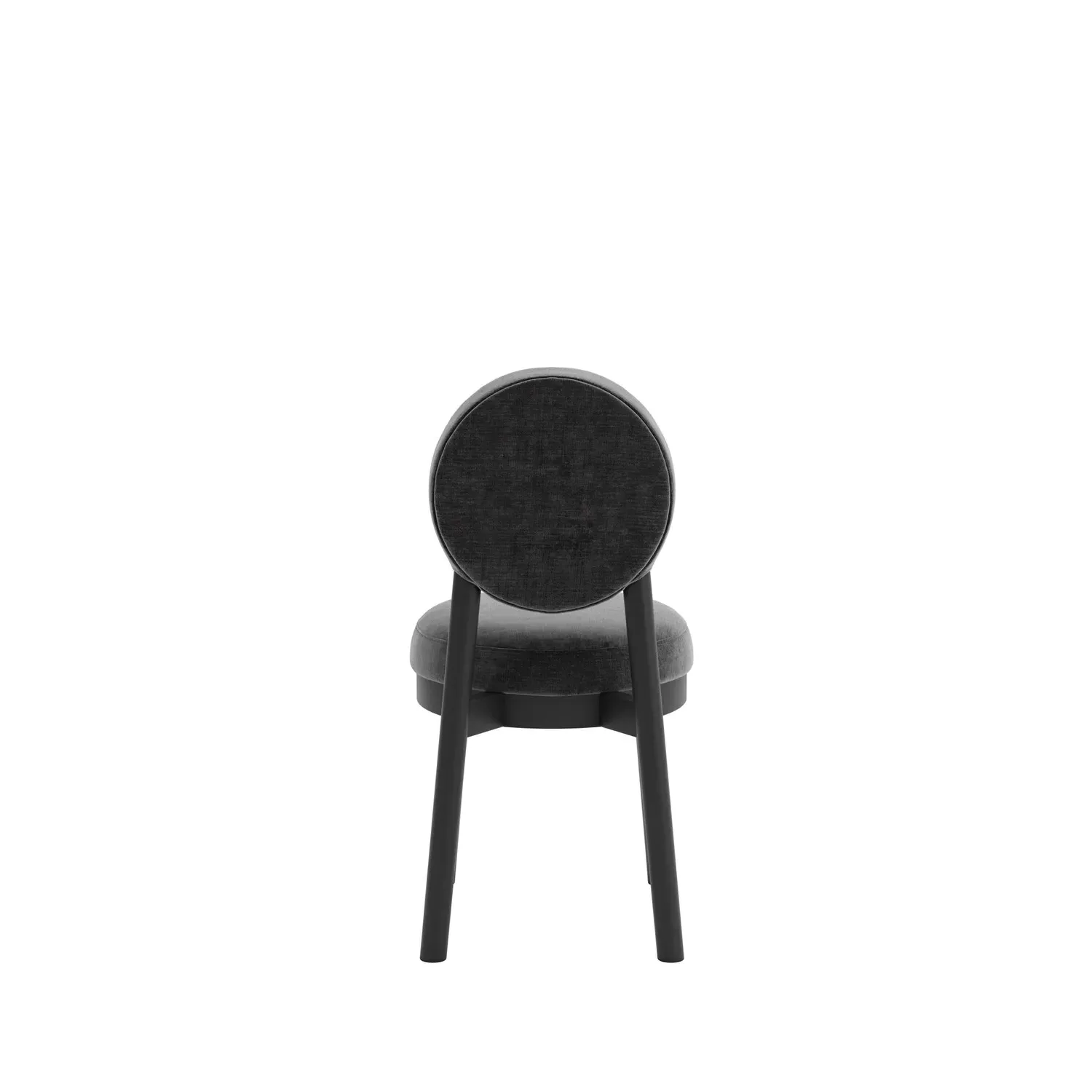 Set of 2 Upholstered Dining Chairs - Black, Chenille