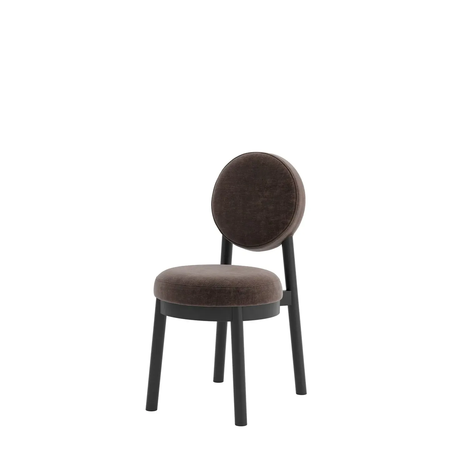 Set of 2 Upholstered Dining Chairs - Brown, Chenille
