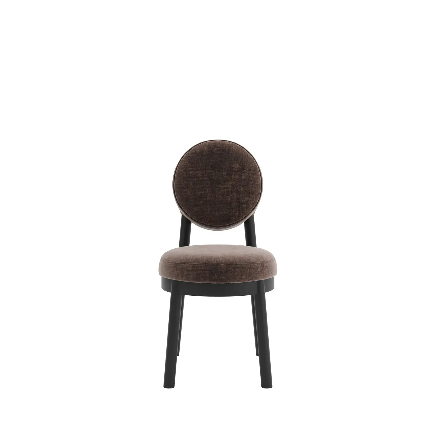 Set of 2 Upholstered Dining Chairs - Brown, Chenille