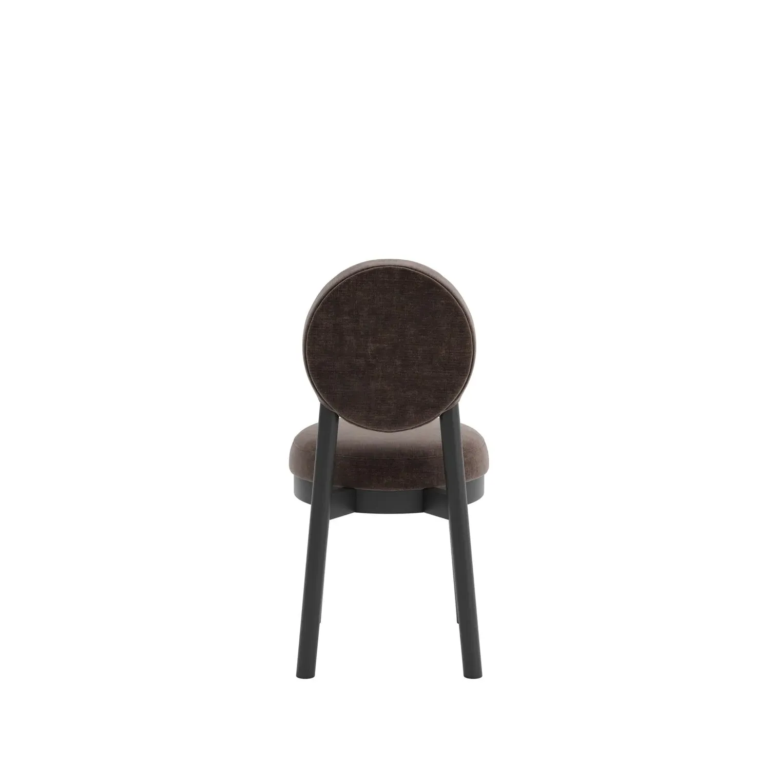 Set of 2 Upholstered Dining Chairs - Brown, Chenille