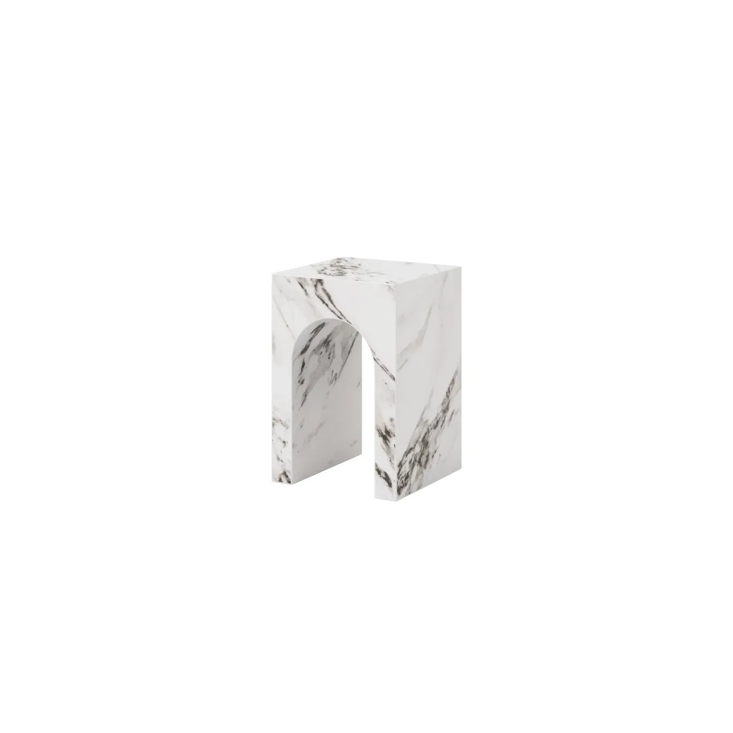 Small Square Side Table - White, Concrete