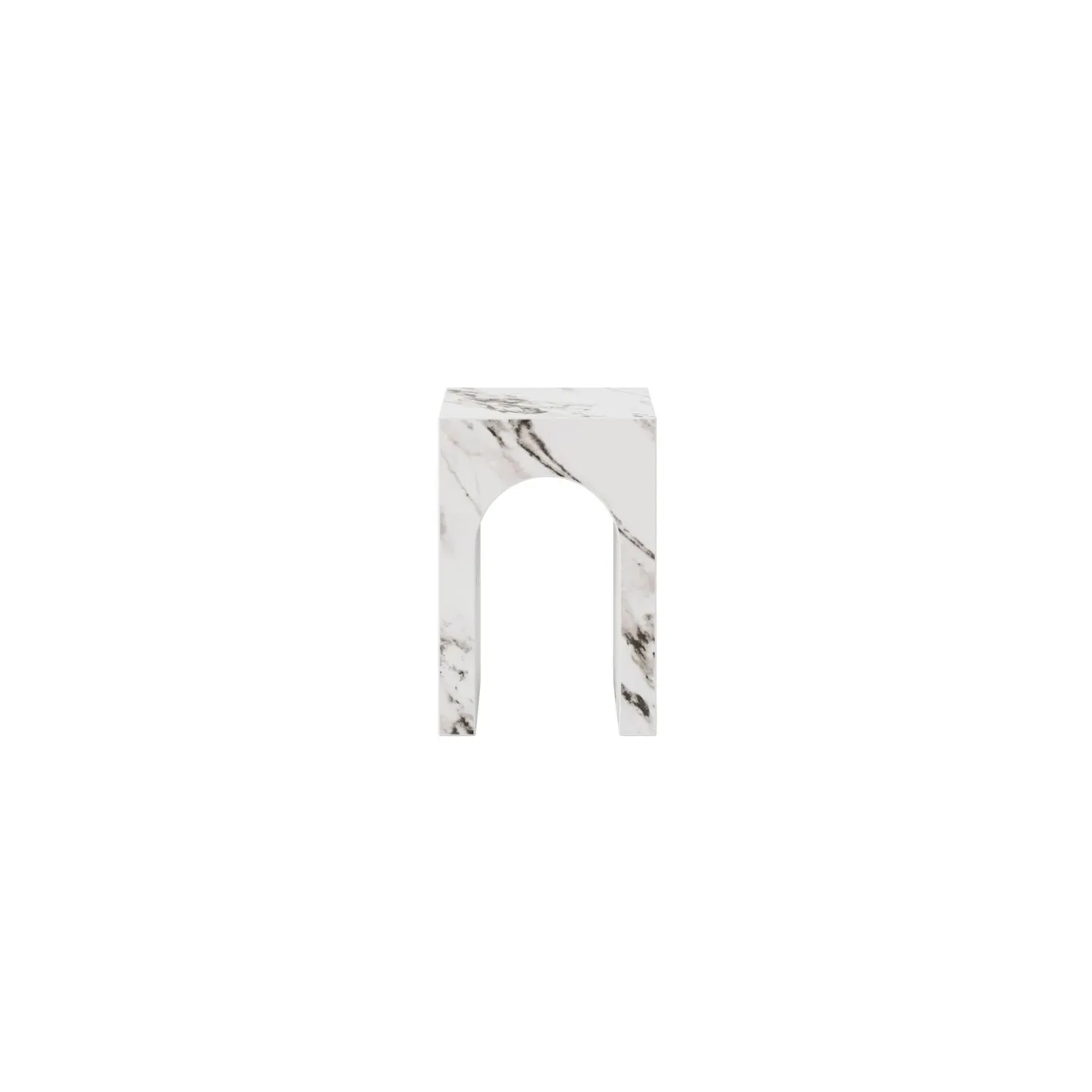 Small Square Side Table - White, Concrete