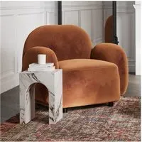 Small Square Side Table - White, Concrete