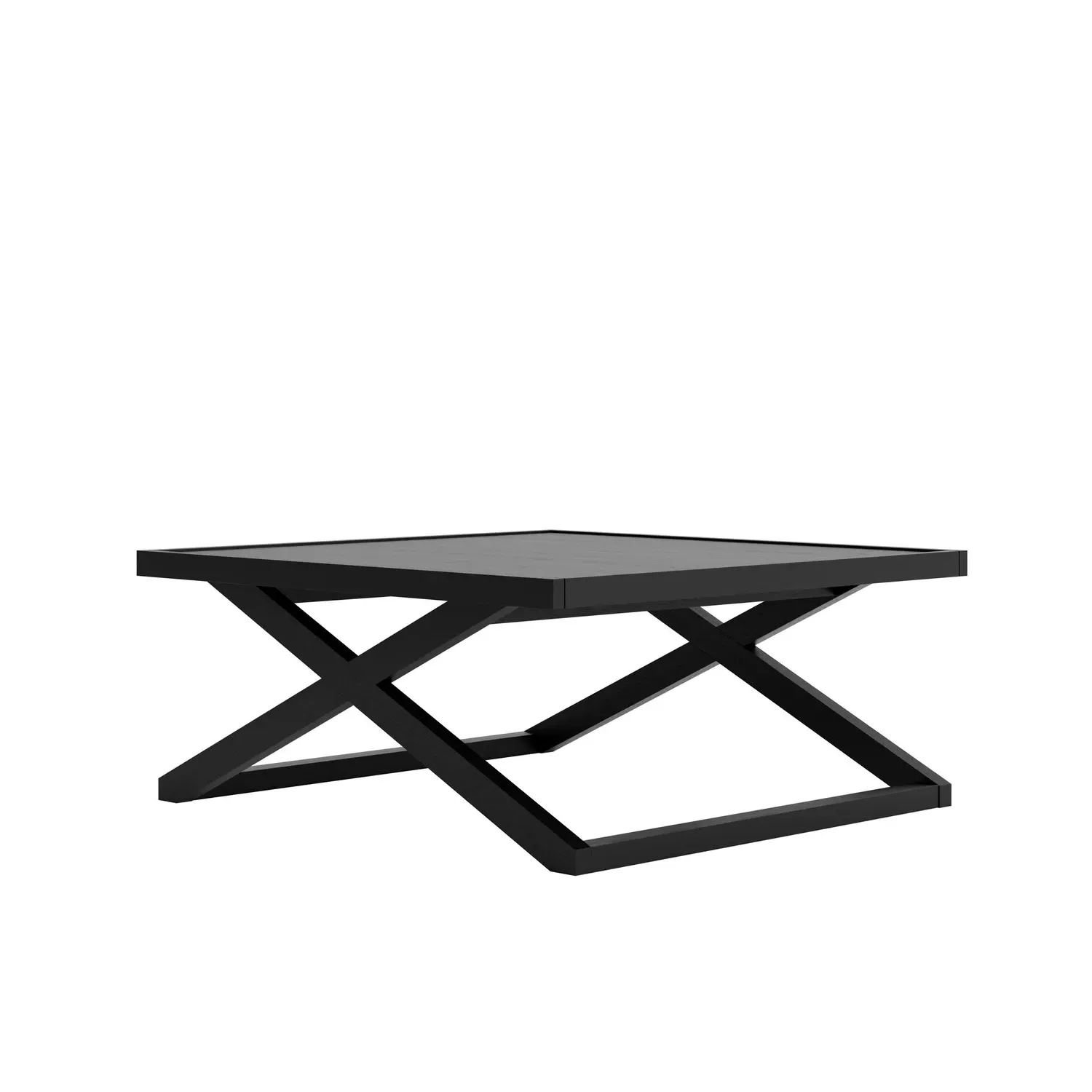 Square Coffee Table - Black, Oak Veneer