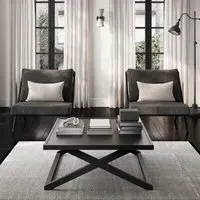 Square Coffee Table - Black, Oak Veneer