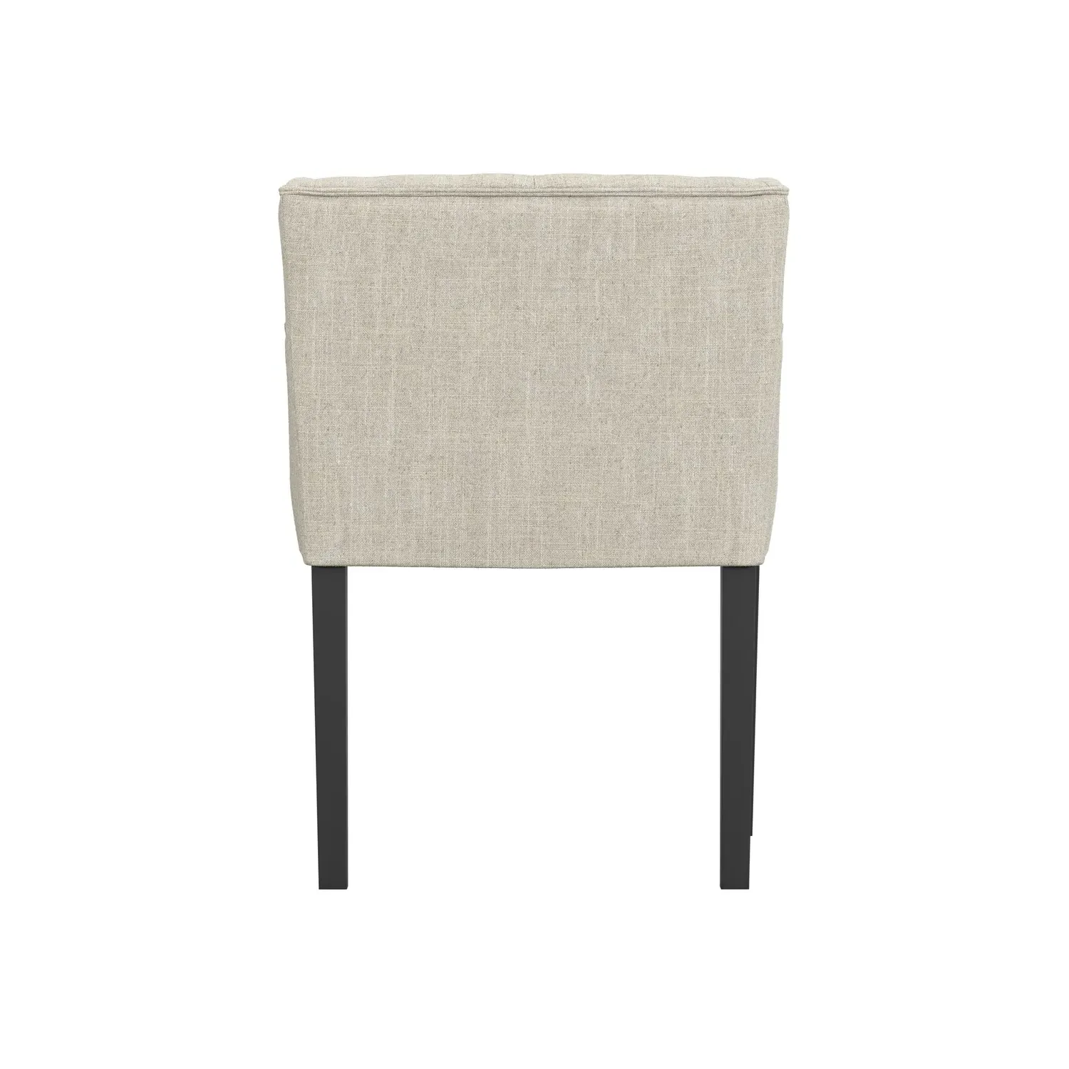 Winged Dining Chair with Arms - Beige, Linen