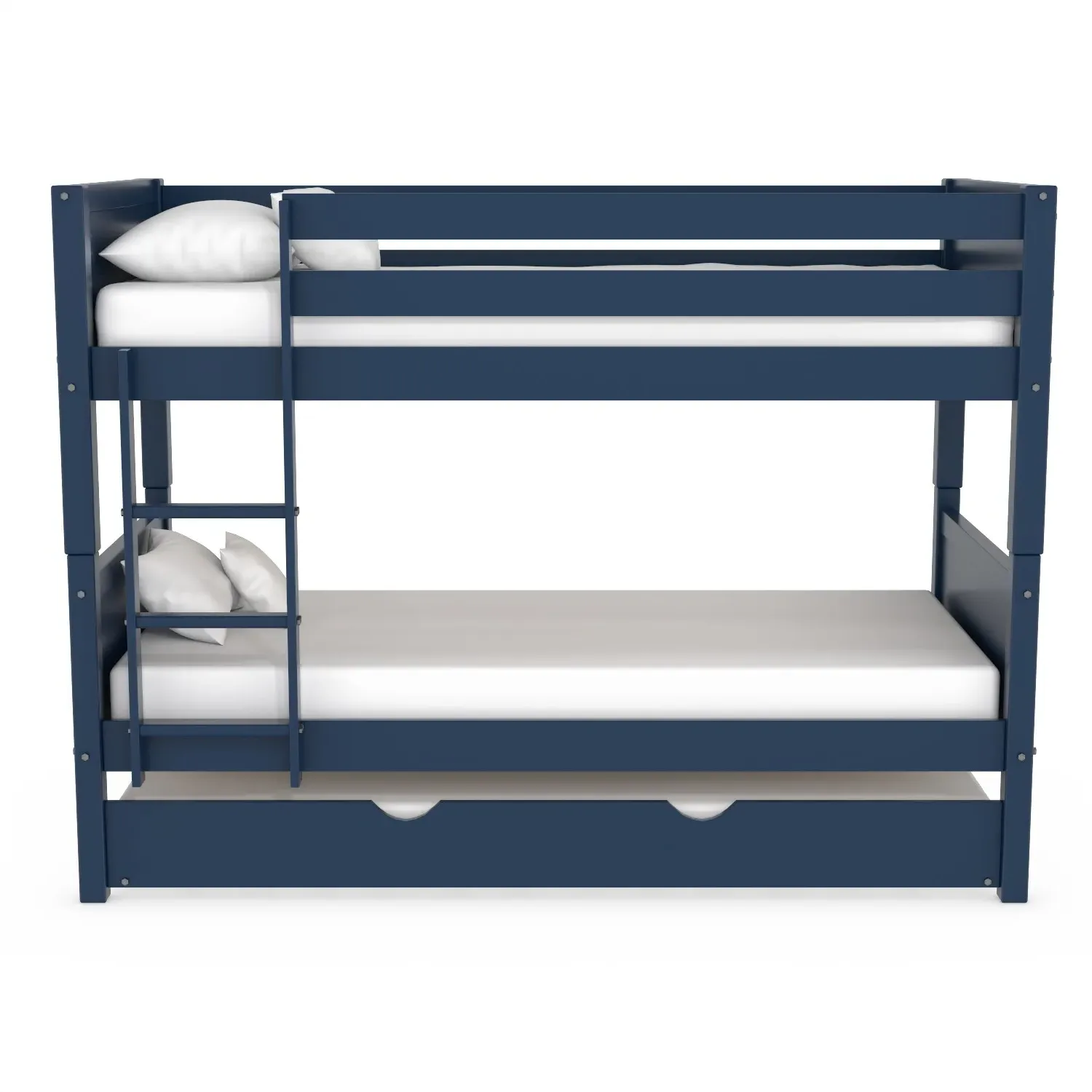 Detachable Bunk Bed with Trundle - Blue, Pine