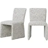 2-Piece Dining Chair Set - Grey, Chenille