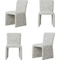 4-Piece Dining Chair Set - Grey, Chenille