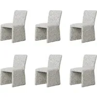 6-Piece Dining Chair Set - Grey, Chenille
