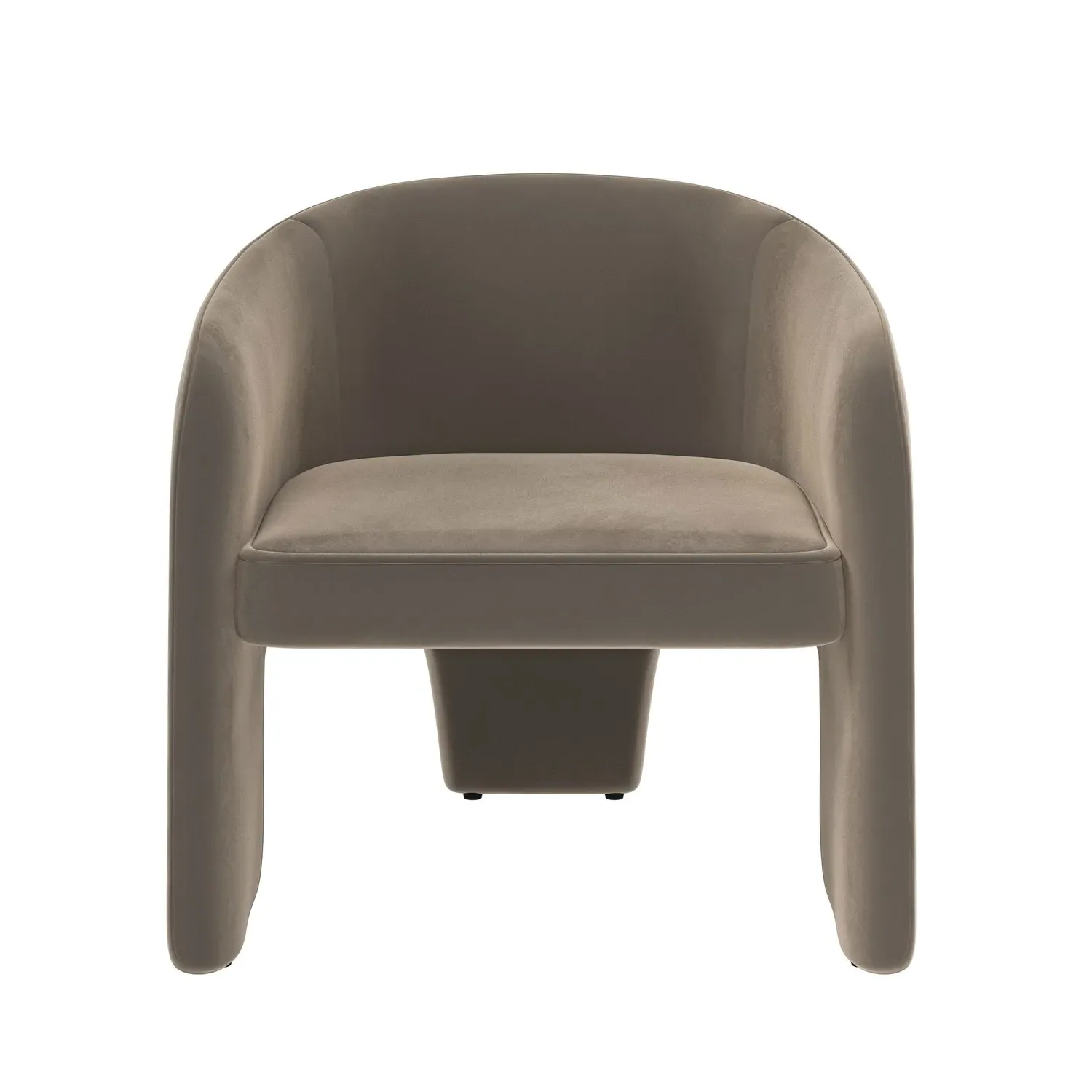 Curved Accent Chair - Mink, Velvet