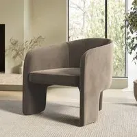 Curved Accent Chair - Mink, Velvet