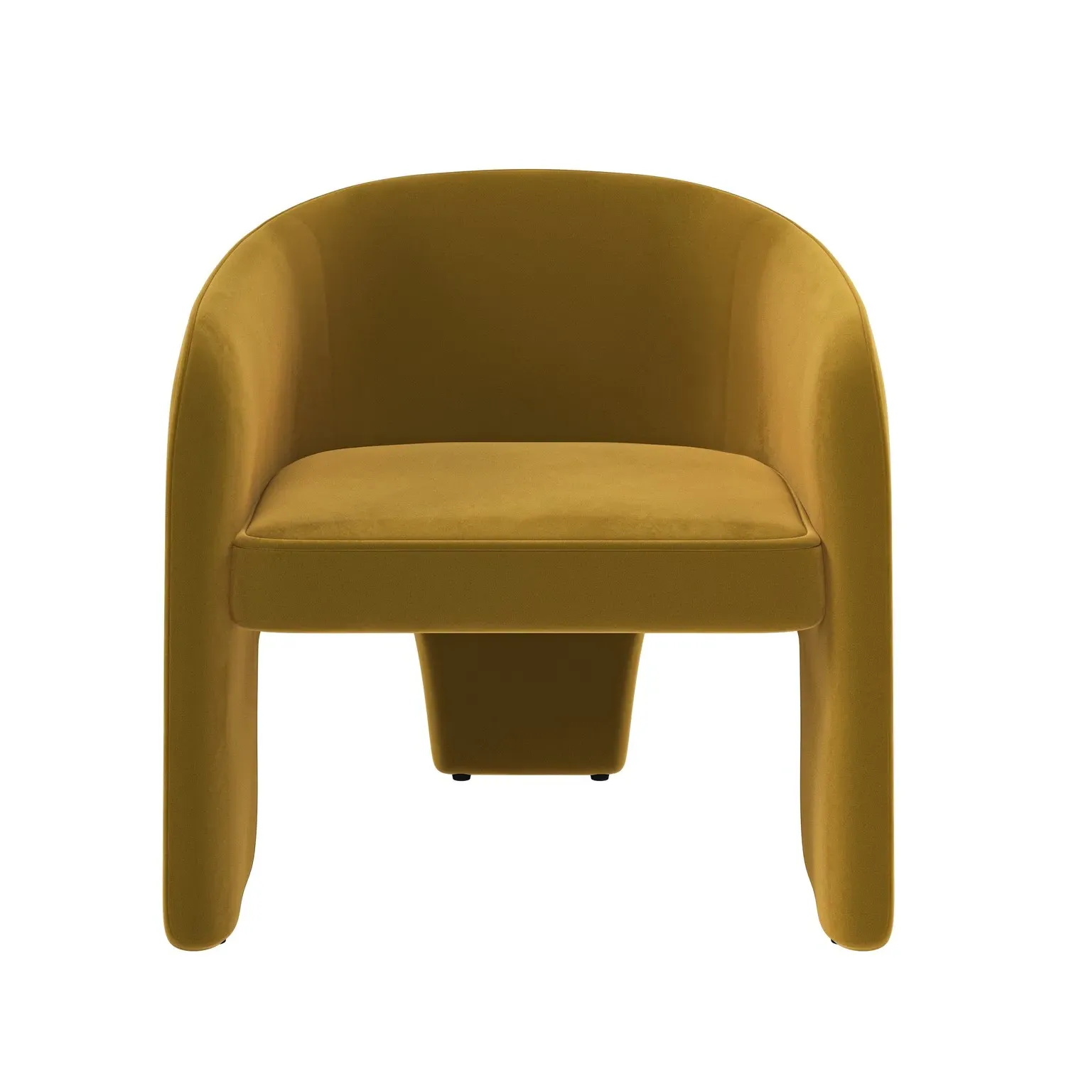 Curved Accent Chair - Mustard, Velvet