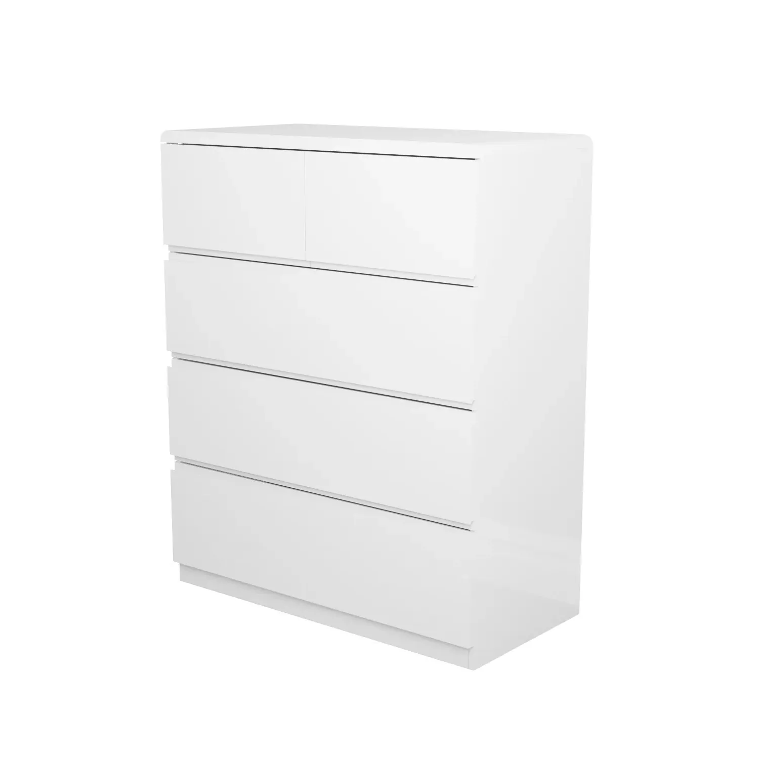 5-Drawer Chest of Drawers - White, High Gloss