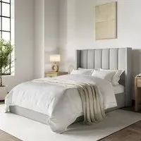 Small Double Ottoman Bed with Storage - Grey, Fabric