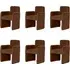 Set of 6 Dining Chairs with Armrests - Rust, Fabric