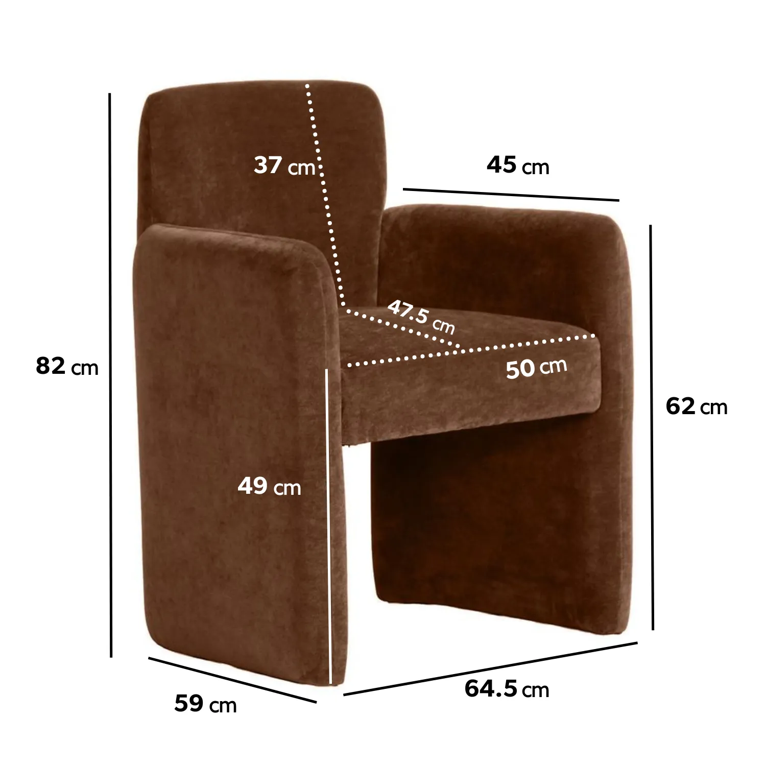 Upholstered Dining Chair with Arms - Rust, Chenille