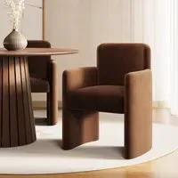 Upholstered Dining Chair with Arms - Rust, Chenille