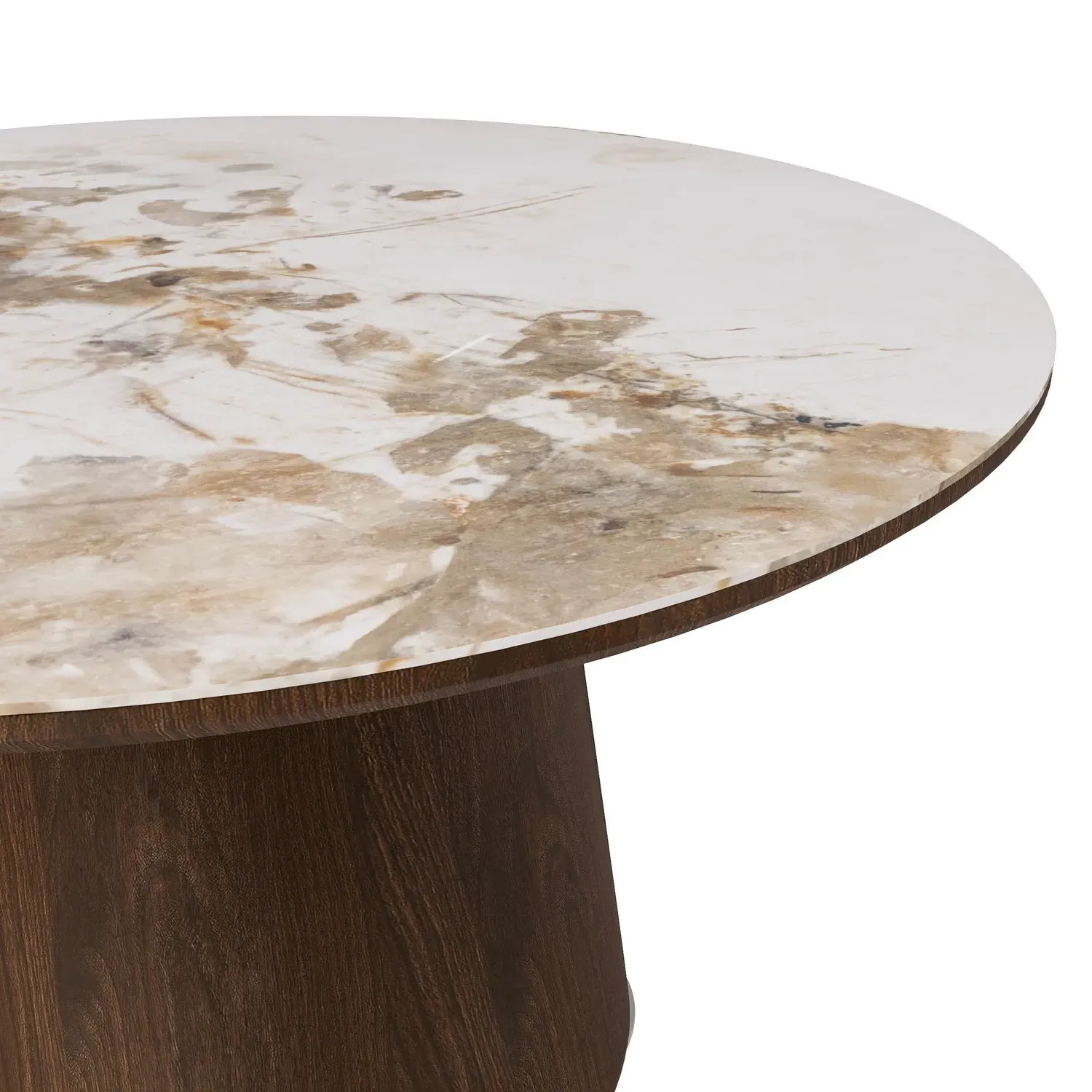 Round Coffee Table - Brown, Ceramic