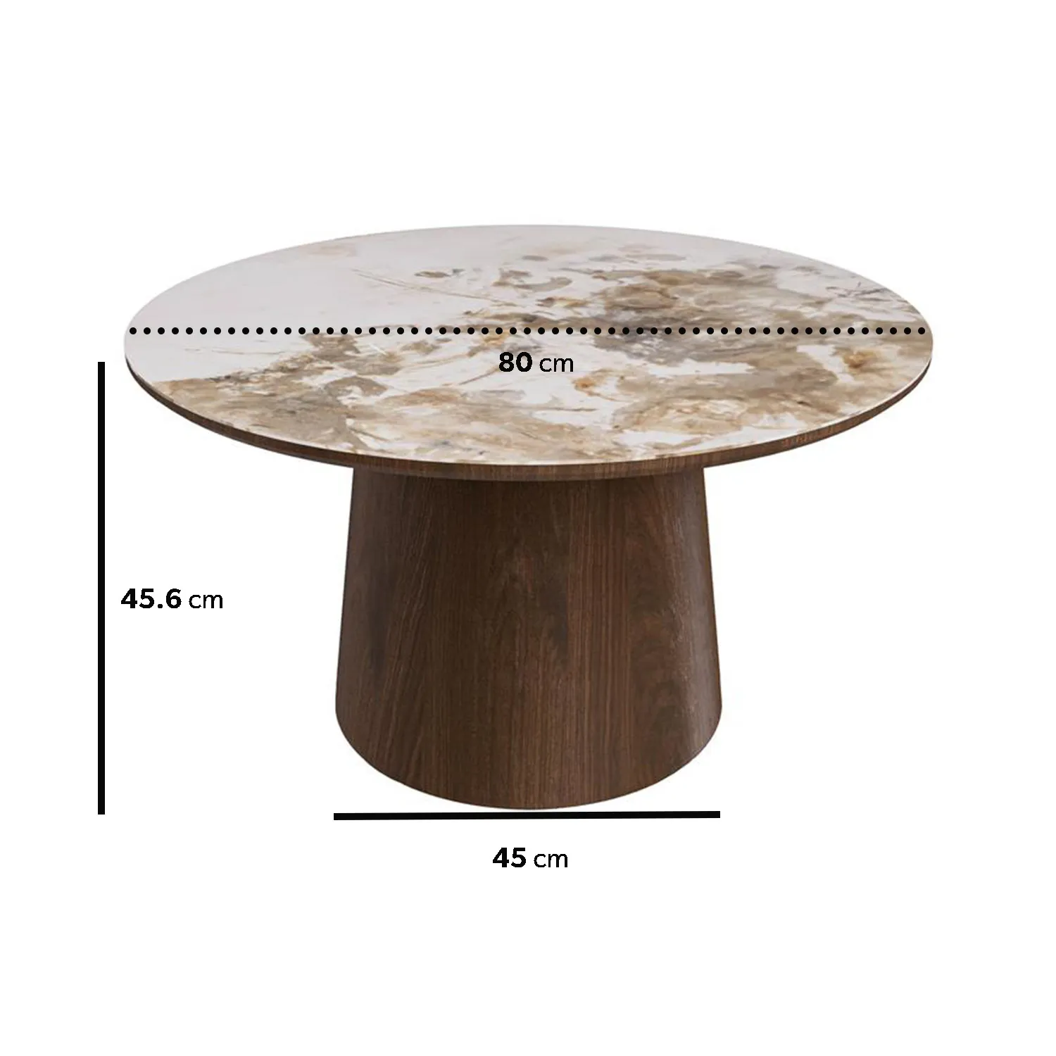 Round Nest of 2 Tables - Beige, Ceramic