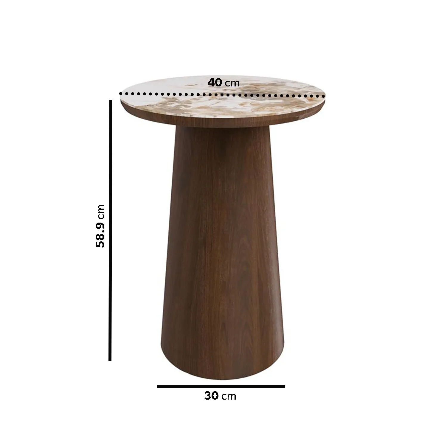 Round Nest of 2 Tables - Beige, Ceramic