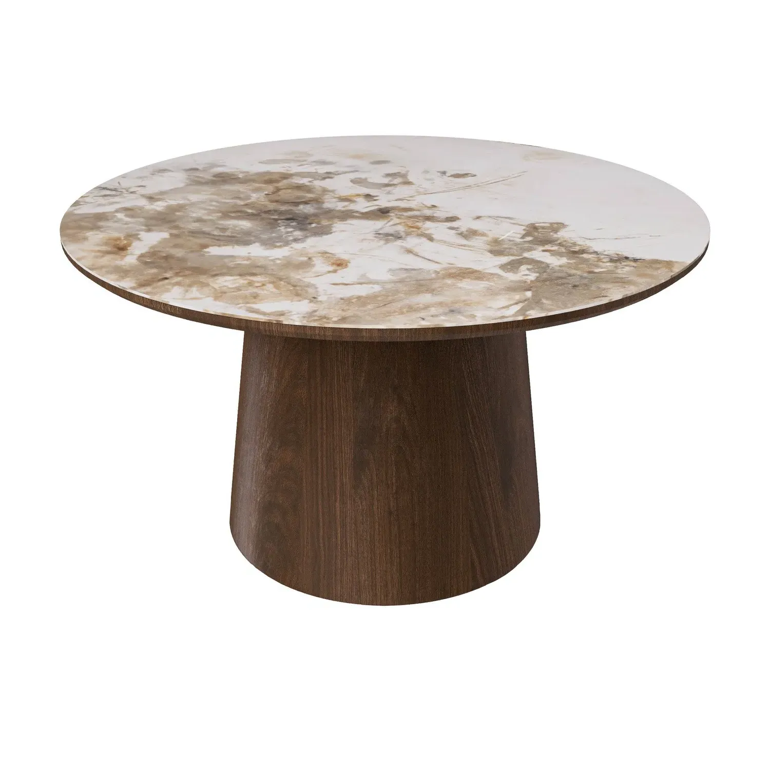 Round Nest of 2 Tables - Beige, Ceramic