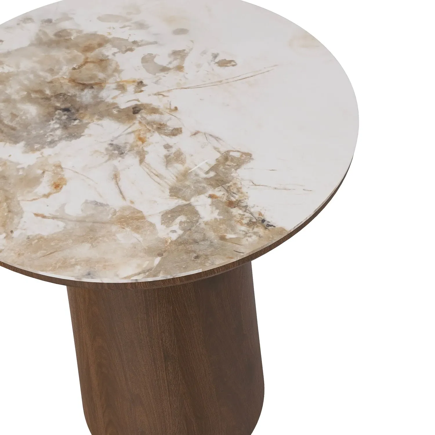 Round Side Table - Beige, Ceramic
