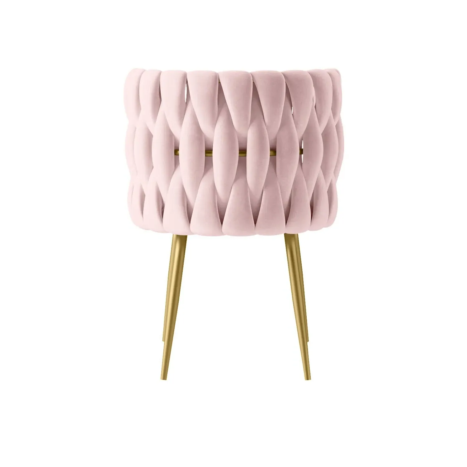 Dressing Table Chair with Gold Legs - Pink, Velvet