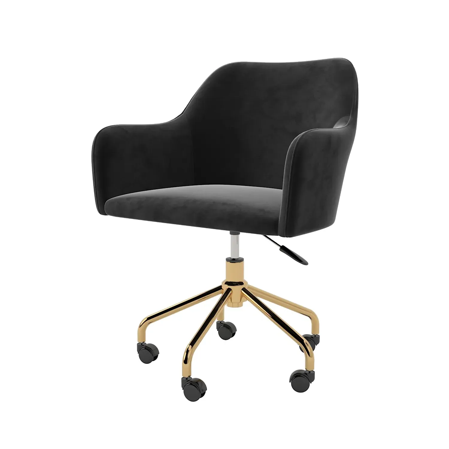 Office Chair with Arms - Black, Velvet