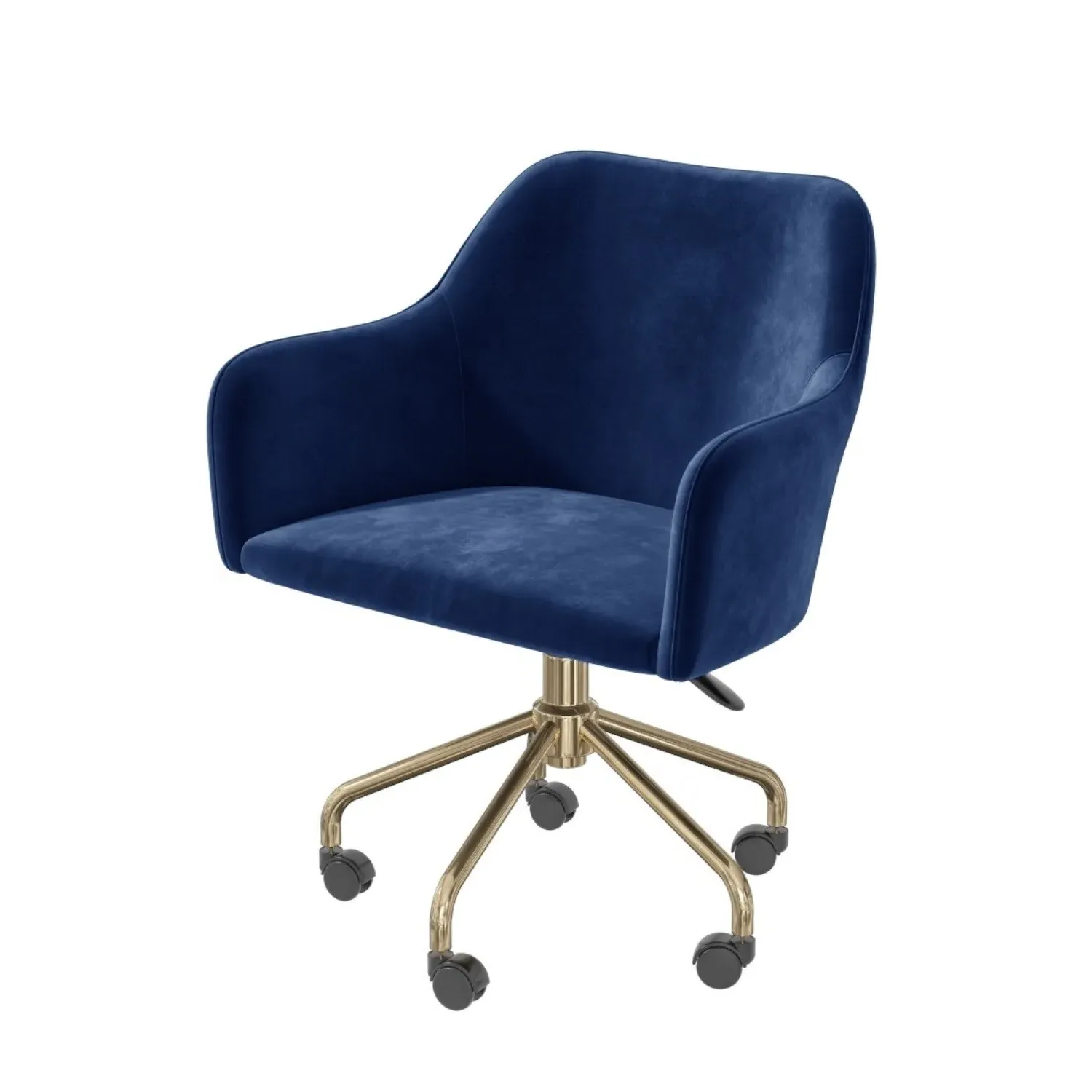 Office Chair with Arms - Blue, Velvet