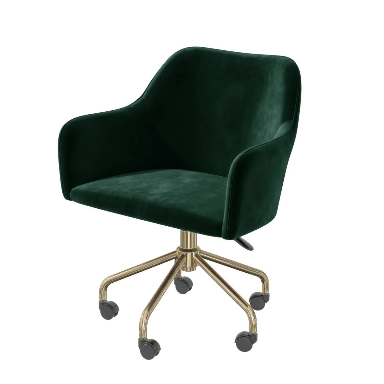 Office Chair with Arms - Green, Velvet