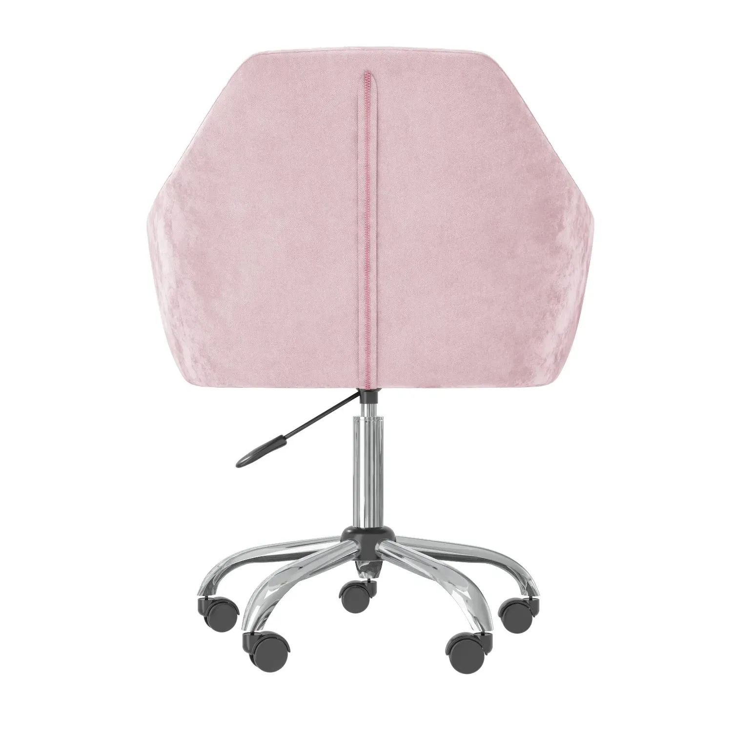 Swivel Office Chair with Gas Lift - Pink, Velvet