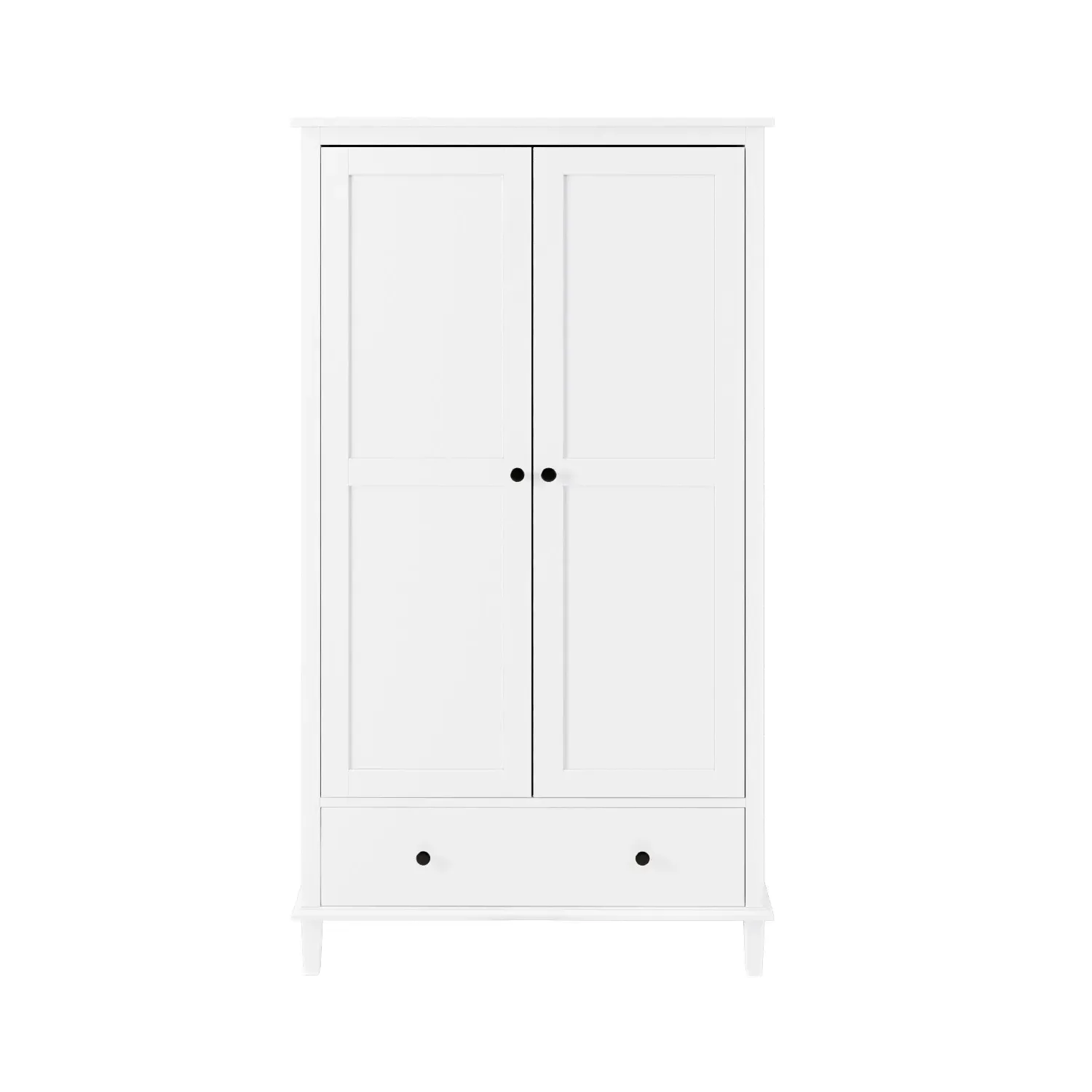 2-Door Wardrobe with Drawer - White, Wood