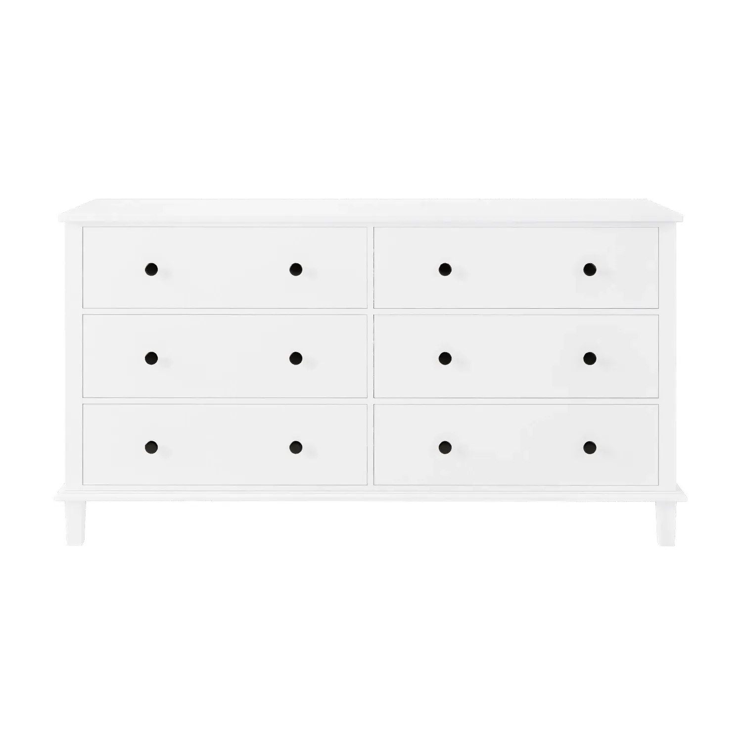 3-Piece Bedroom Furniture Set - White, Pine Wood