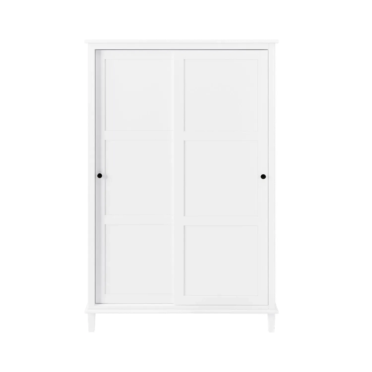 Double Sliding Wardrobe - White, Pine Wood