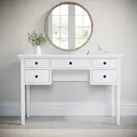 Dressing Table with Storage Drawers - White, Wood
