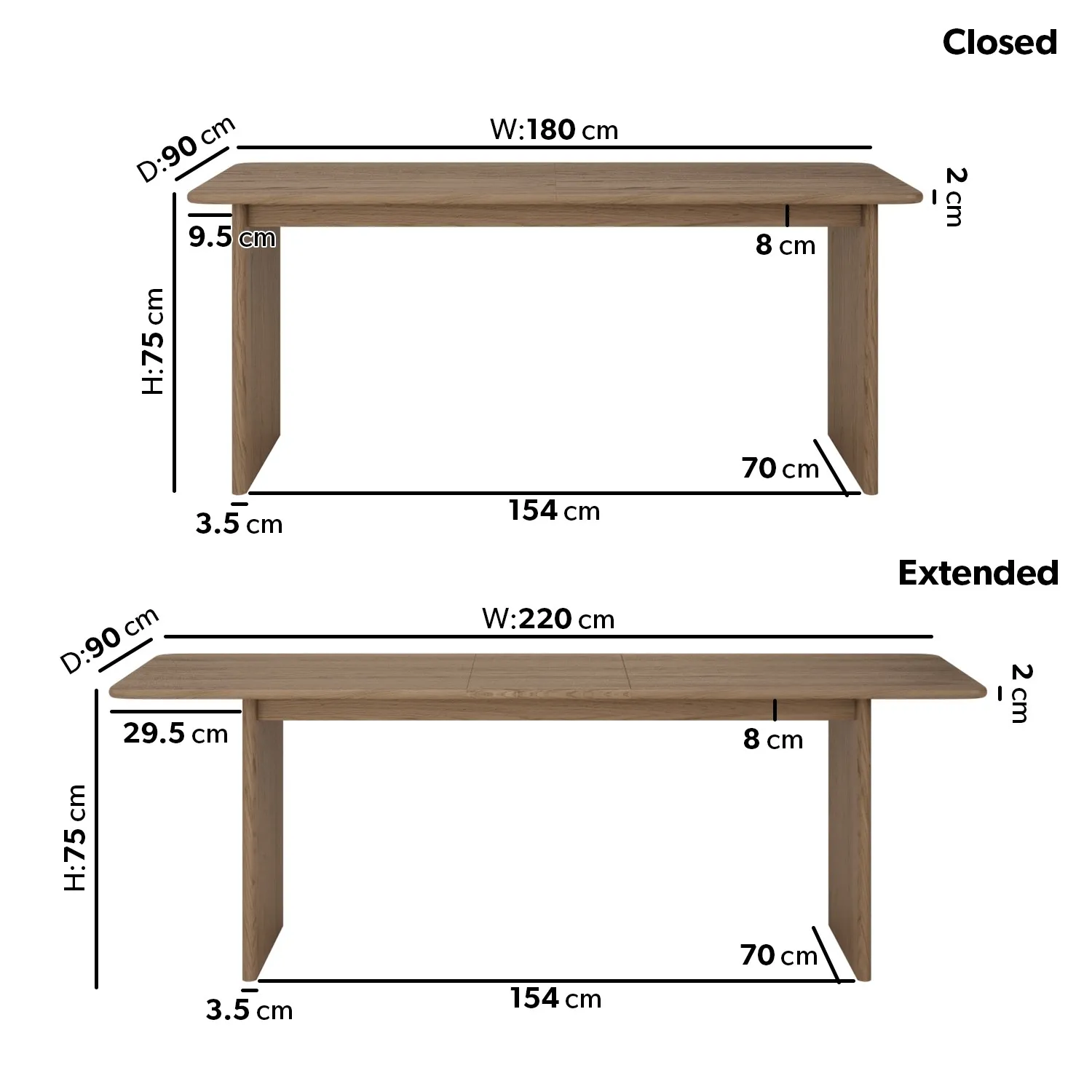 6-Seater Extendable Dining Set - White, Boucle