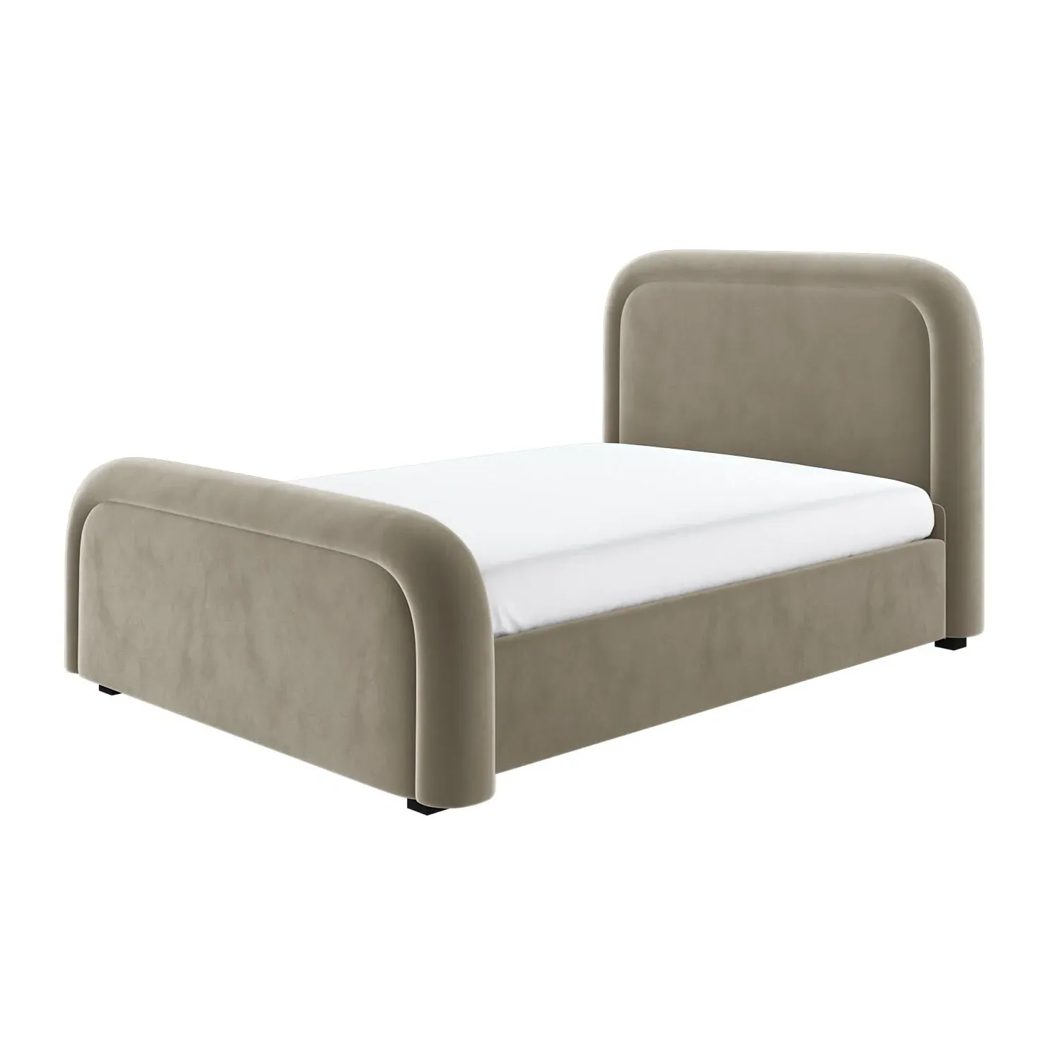 King Size Ottoman Bed with Storage - Mink, Velvet
