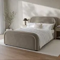 King Size Ottoman Bed with Storage - Mink, Velvet