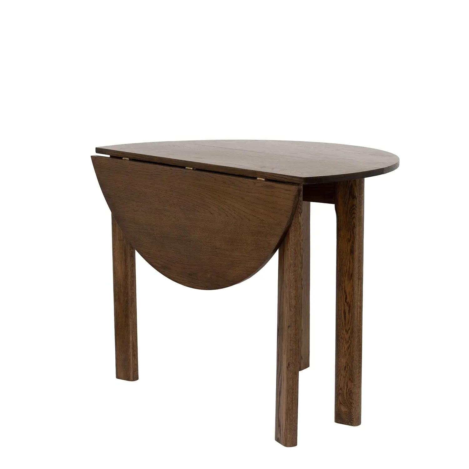 Round Drop Leaf Dining Table - Brown, Oak