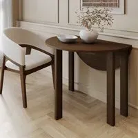 Round Drop Leaf Dining Table - Brown, Oak