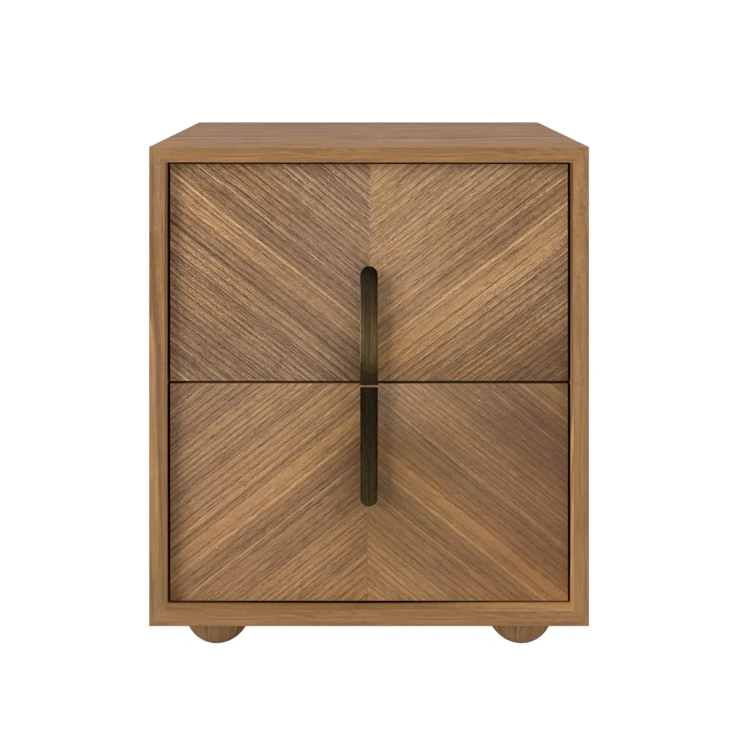 Wide 2-Drawer Bedside Table - Walnut, Veneer