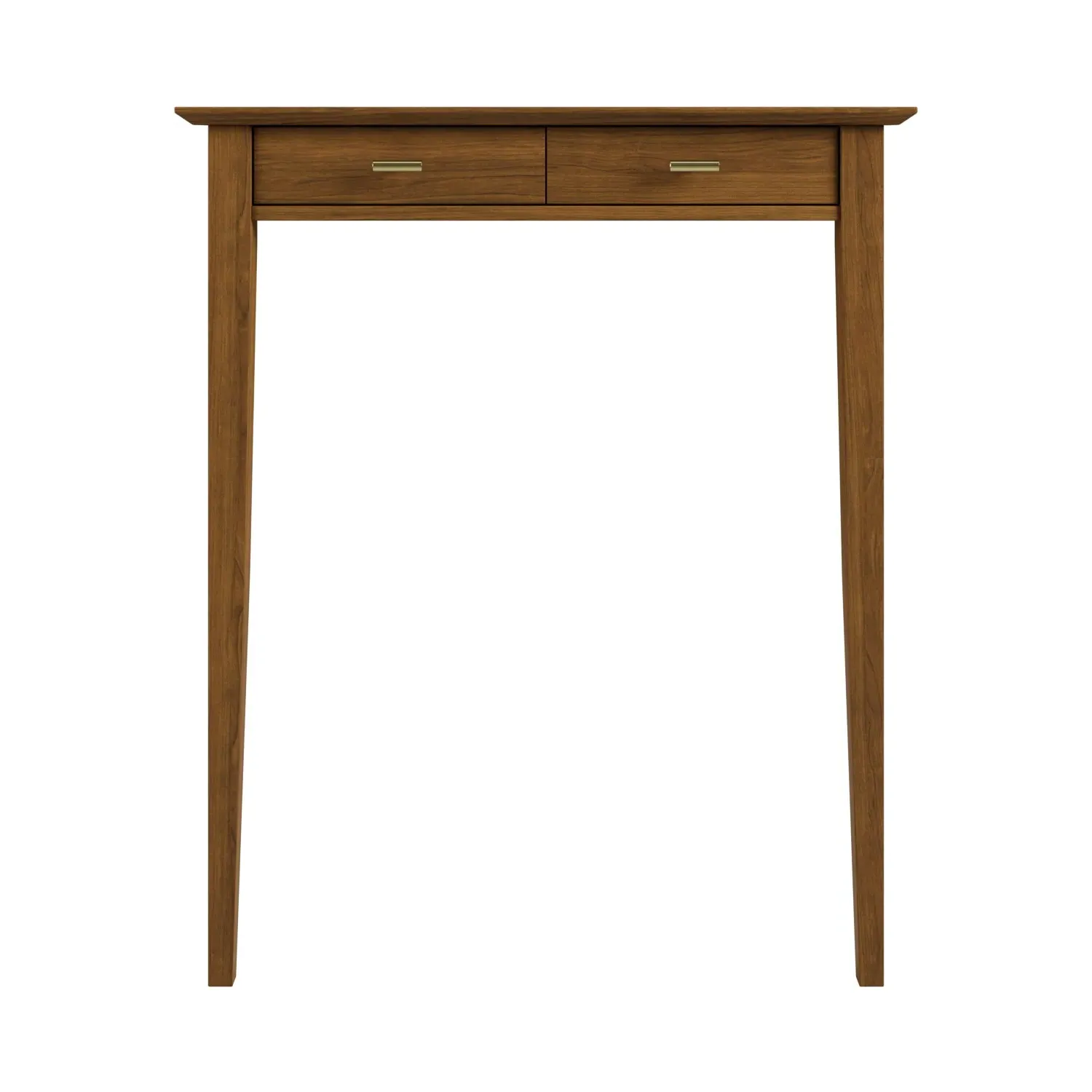 Extra Small Console Table with Brass - Brown, Walnut
