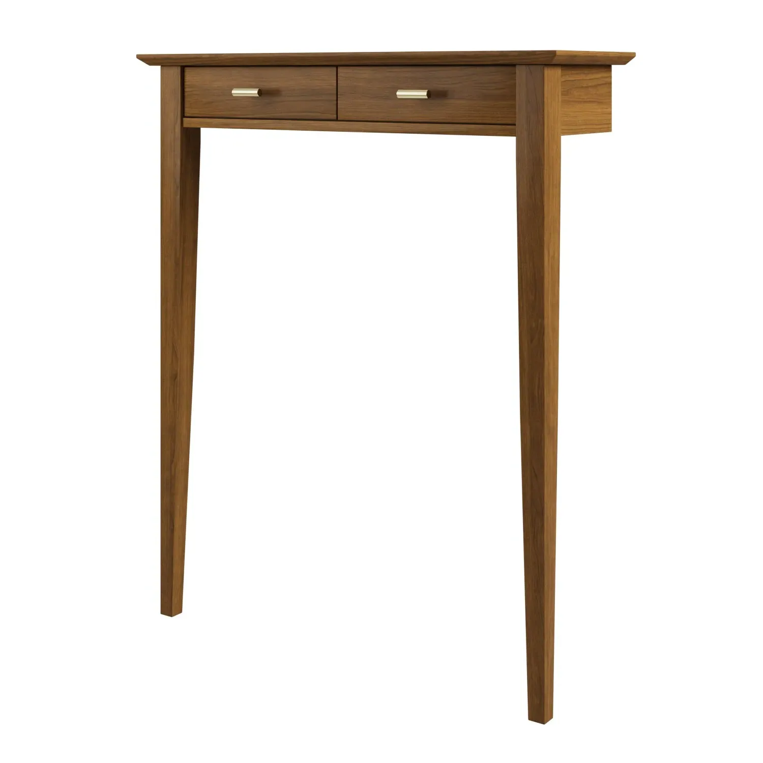 Extra Small Console Table with Brass - Brown, Walnut