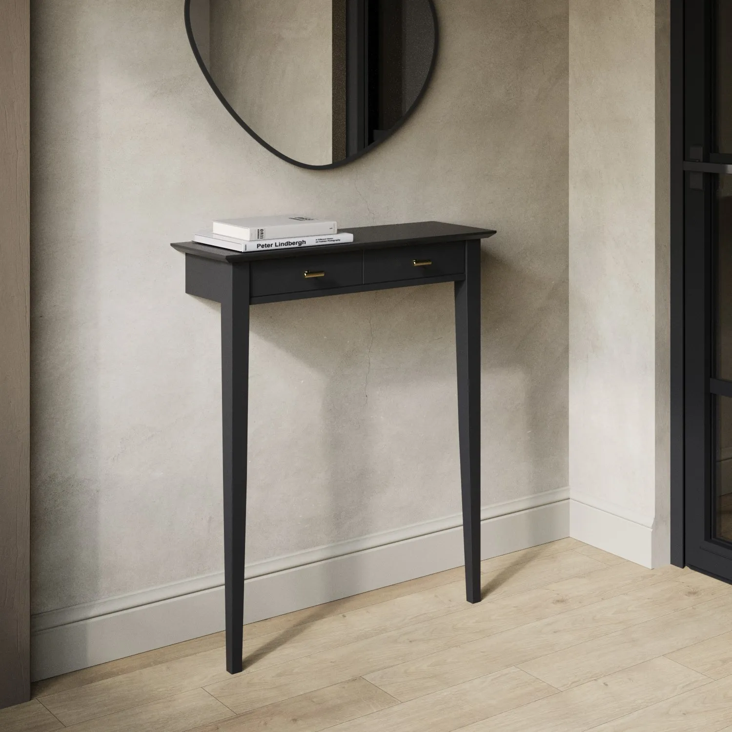 Extra Small Console Table with Fluted Detail - Black image
