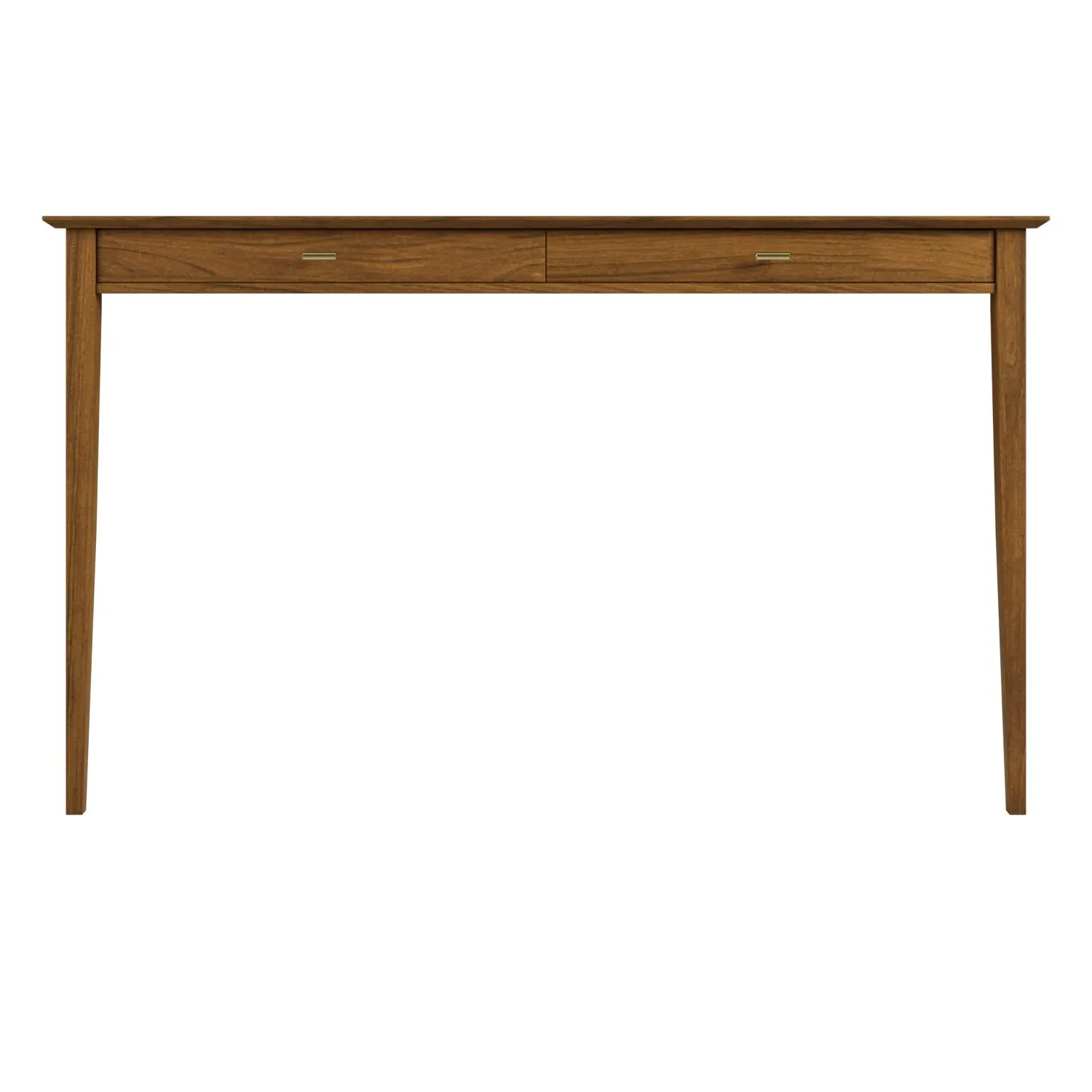 Large Console Table with Brass Handles - Brown, Walnut