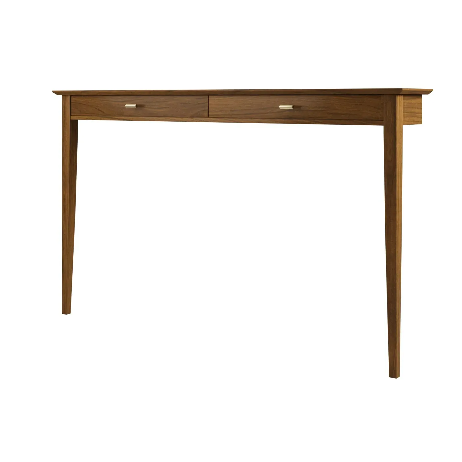 Large Console Table with Brass Handles - Brown, Walnut
