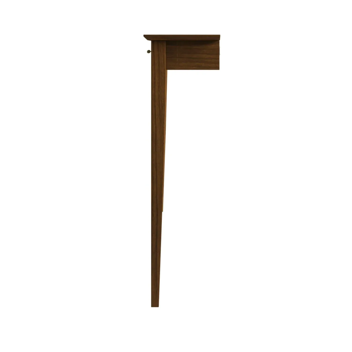 Large Console Table with Brass Handles - Brown, Walnut